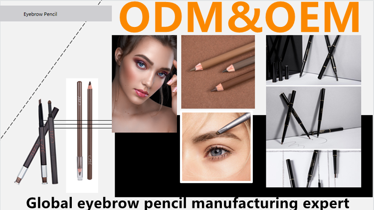  Private Label 3 Colorful Cosmetic Wooden Eyebrow Pen Cosmetic Easy To Color Wooden Eyebrow Pencil