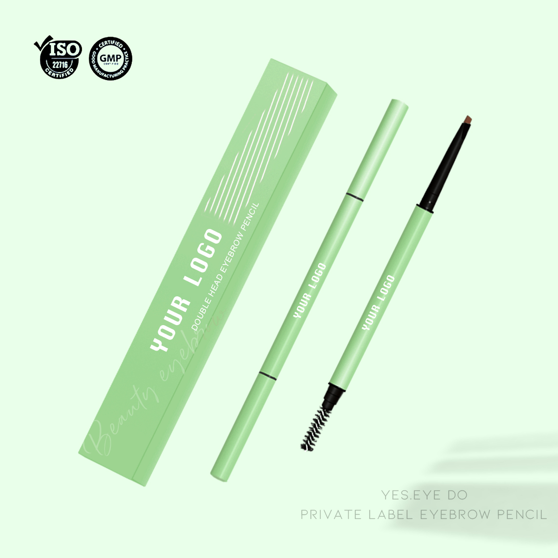 Double sided pencil private label definer shaping color brow pomade vegan makeup  eyebrow pencil beige nude