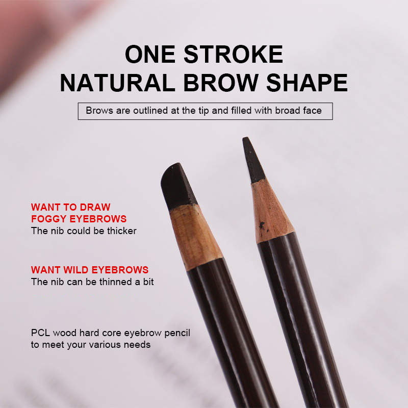 Waterproof and hemp-proof eyebrow design pen long-lasting wooden eyebrow pencil