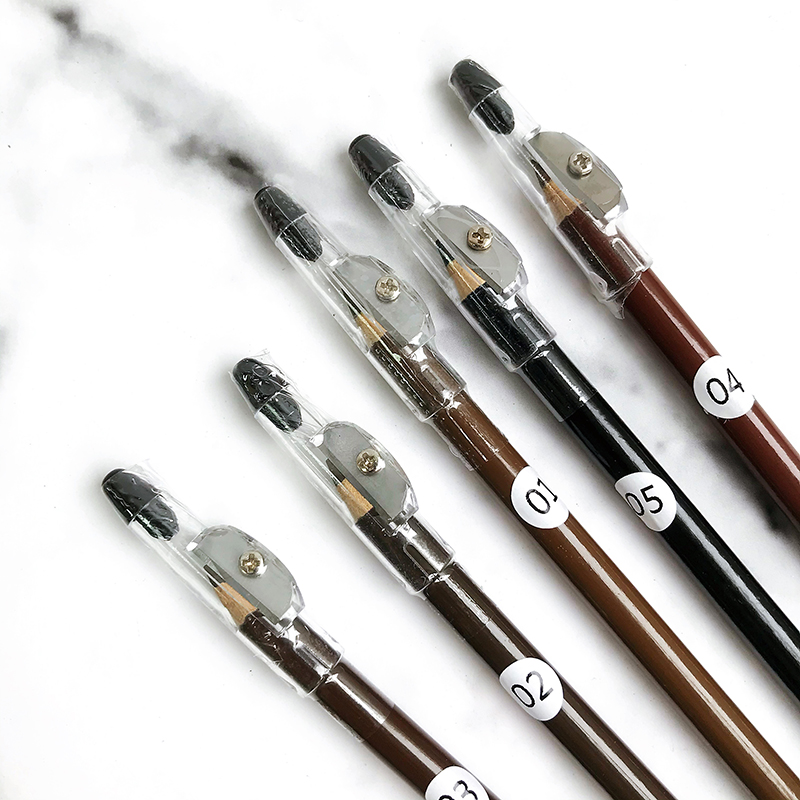 Soft Easy Use Thin Eyebrow Pencil with Sharpener Permanent Makeup Brow Microblading Brow Definer Pencil