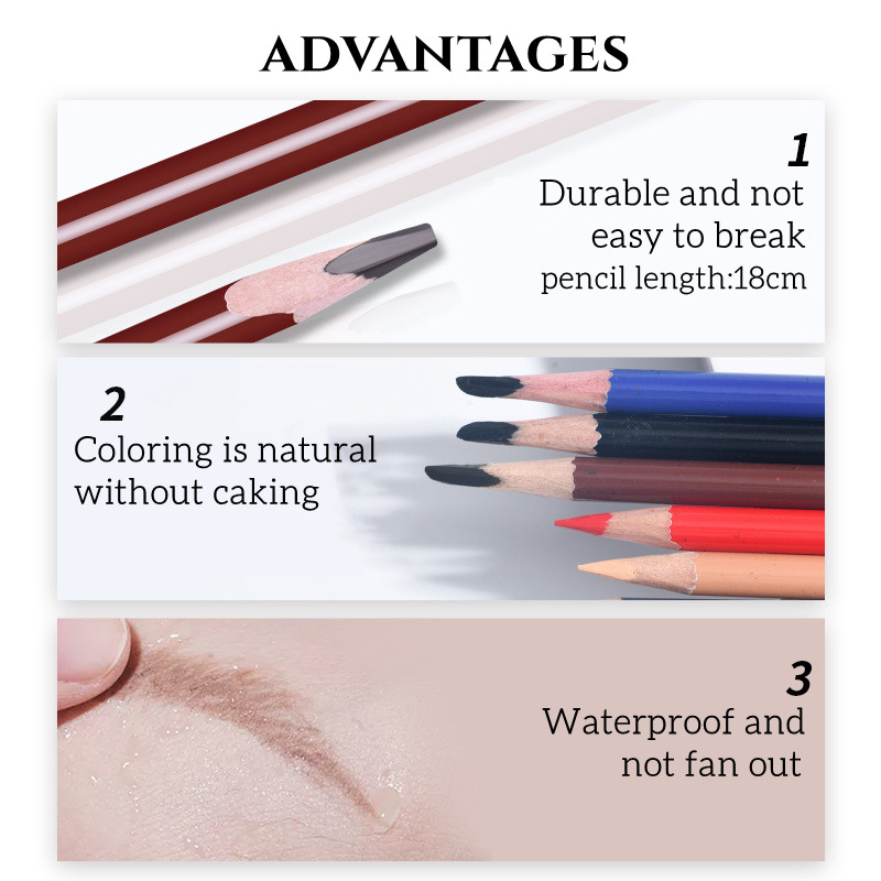 Waterproof Eyebrow Pencil  For Marking,Outlining,Tattoo Tint Makeup And Microblading Eyeliner Lip Liner Design Pencil
