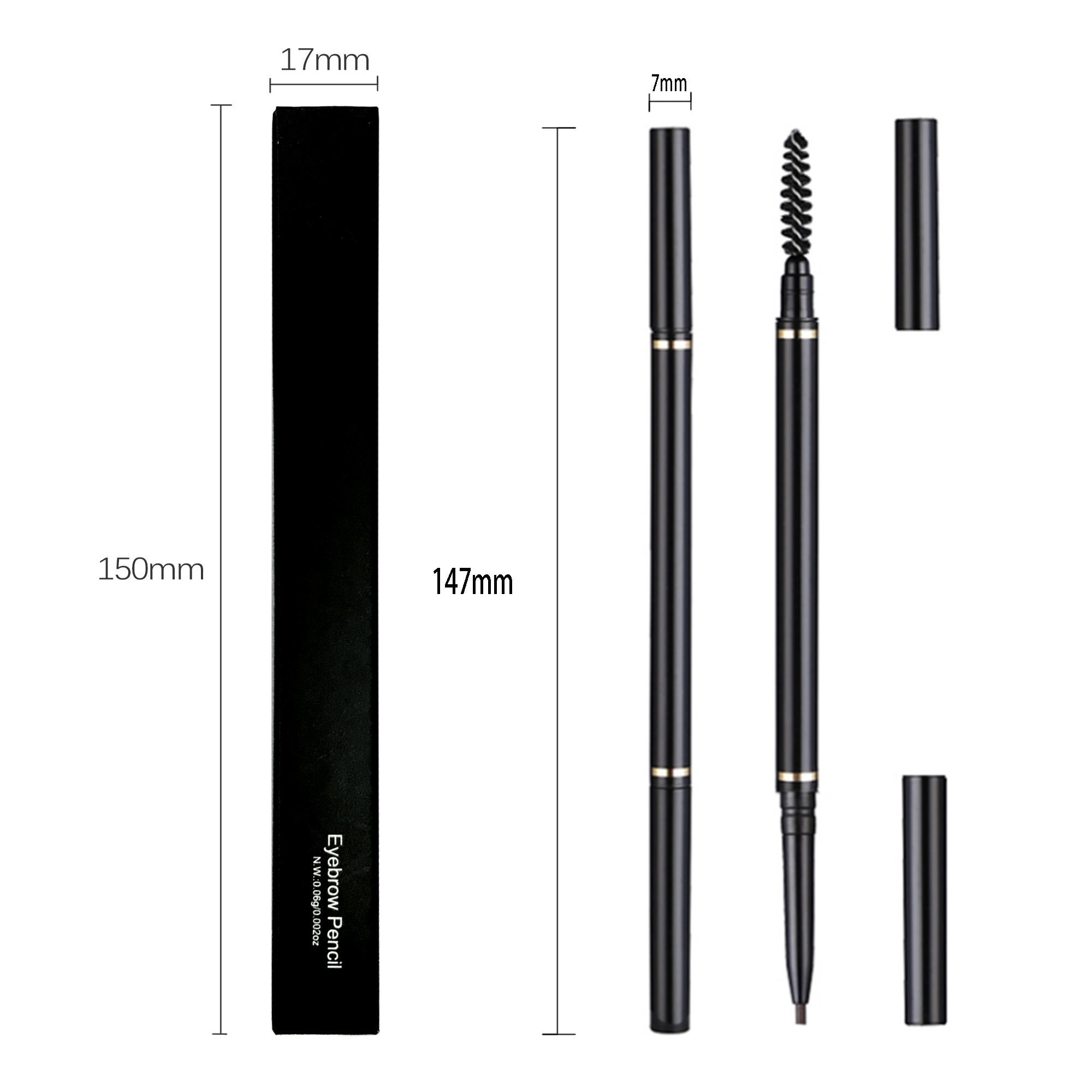Vegan high pigment low moq private label eye pencil waterproof long lasting eyebrow pencil