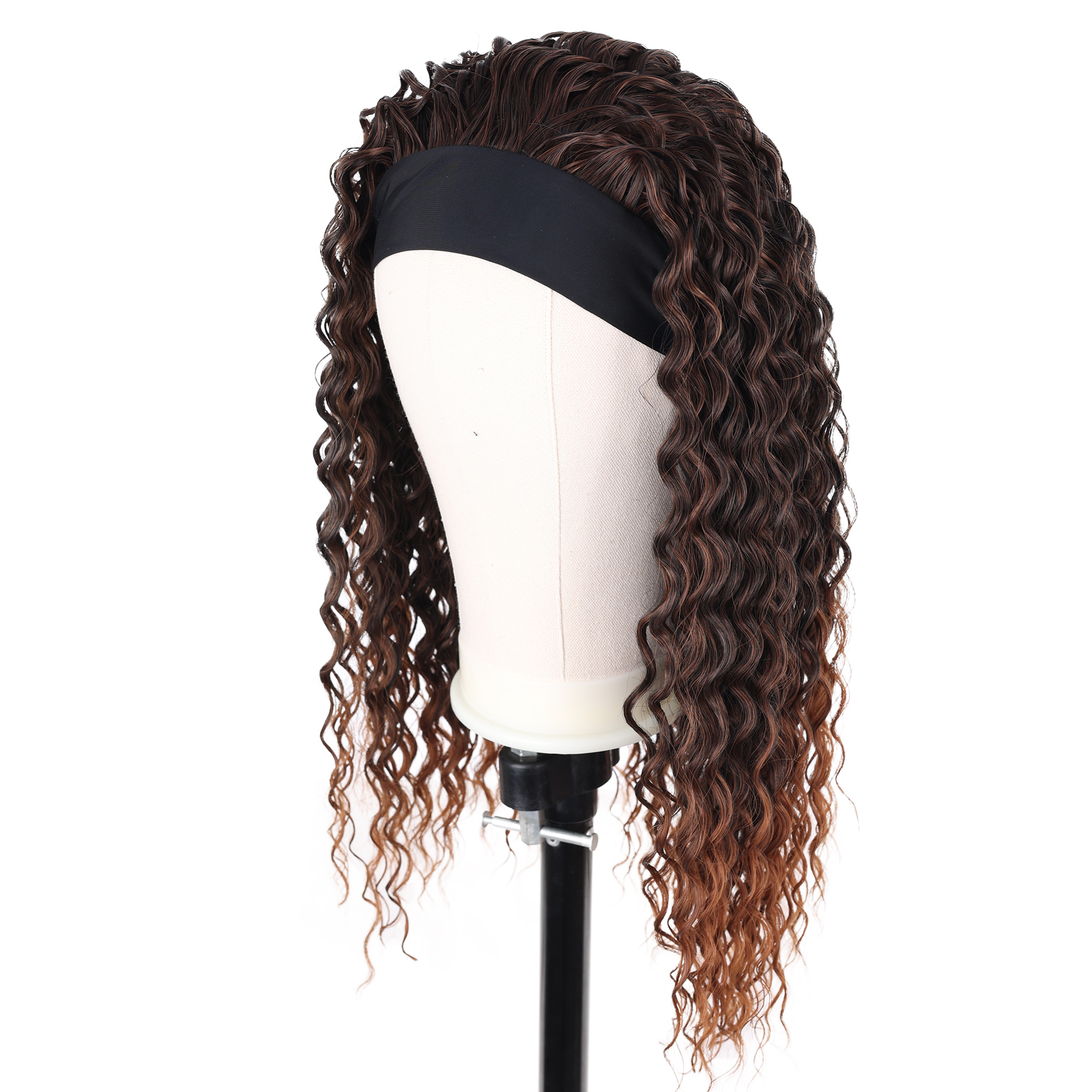 Deep wave band colorful frontal braided blend premium high quality full  heat resistant hair lace front synthetic wig