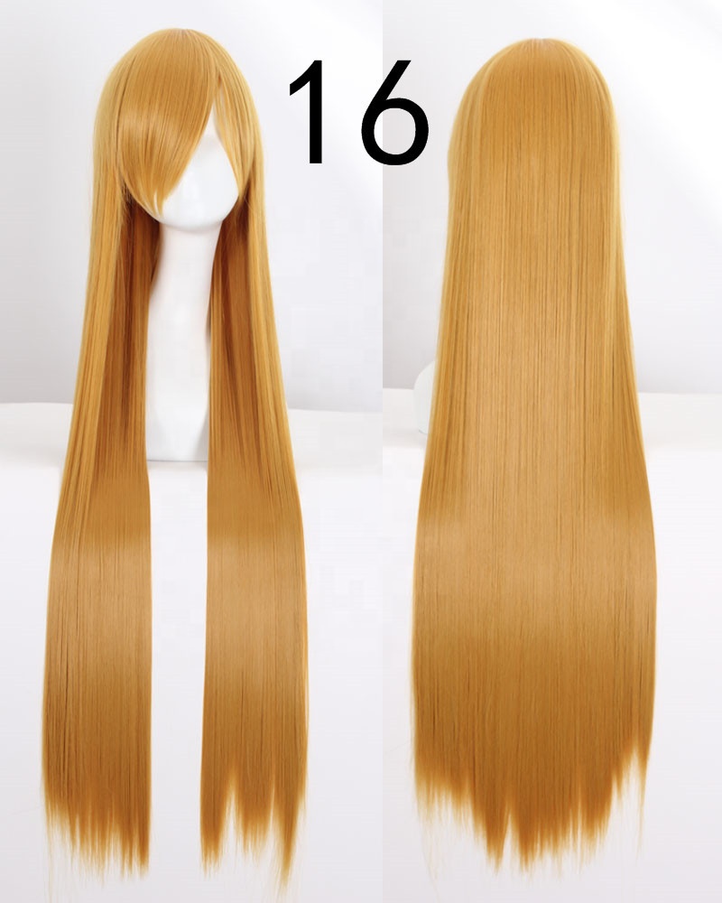 Anime cosplay wig Europe and America 100CM multi-purpose wig high temperature silk colorful long straight hair wig