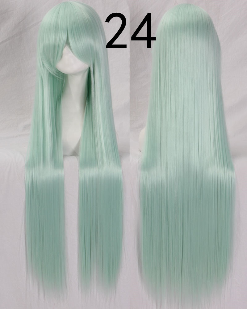 Anime cosplay wig Europe and America 100CM multi-purpose wig high temperature silk colorful long straight hair wig