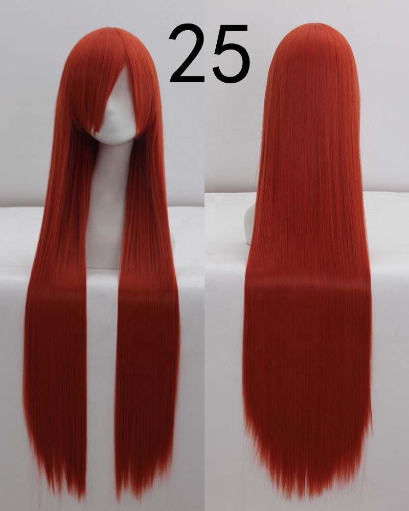 Anime cosplay wig Europe and America 100CM multi-purpose wig high temperature silk colorful long straight hair wig