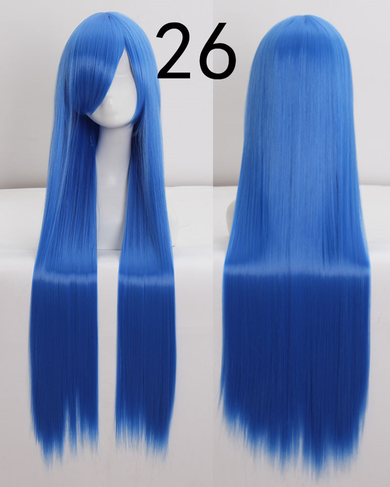Anime cosplay wig Europe and America 100CM multi-purpose wig high temperature silk colorful long straight hair wig