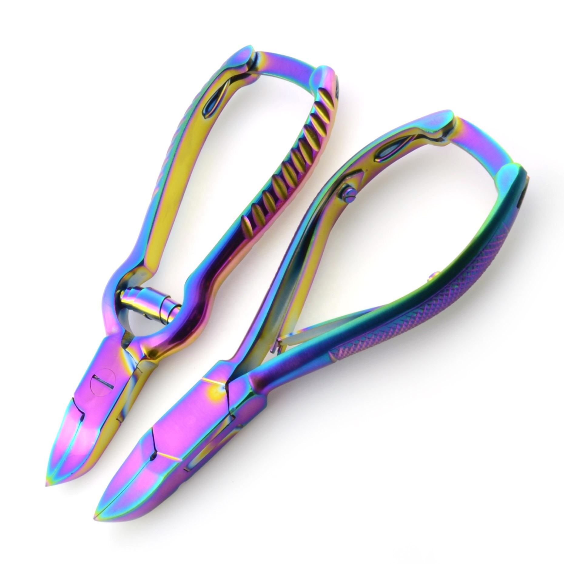 Professional Manicure Nail Cutters Multi Plasma Coated Cuticle Nippers medical grade Steel Handle sharp cutting nail sha