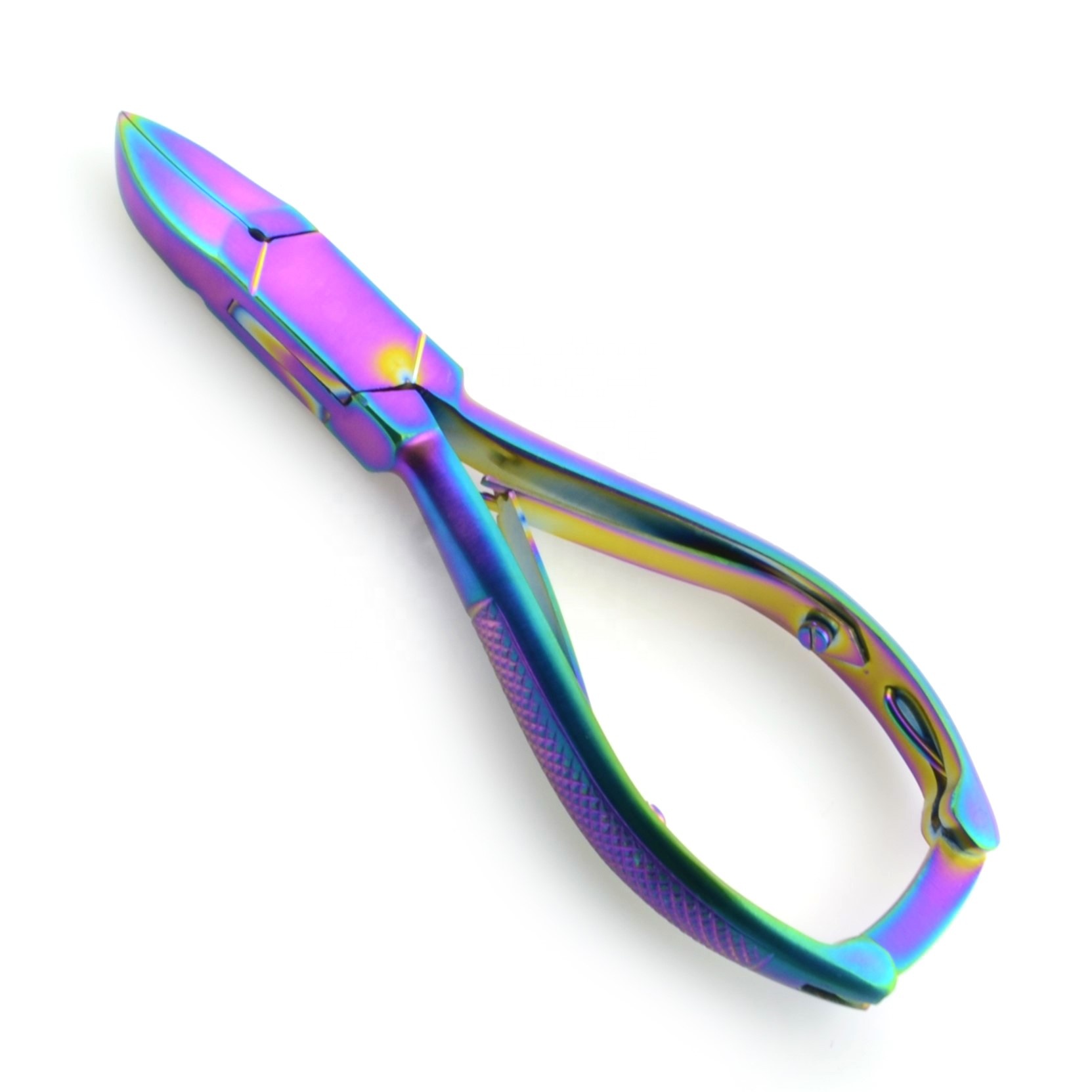 Professional Manicure Nail Cutters Multi Plasma Coated Cuticle Nippers medical grade Steel Handle sharp cutting nail sha