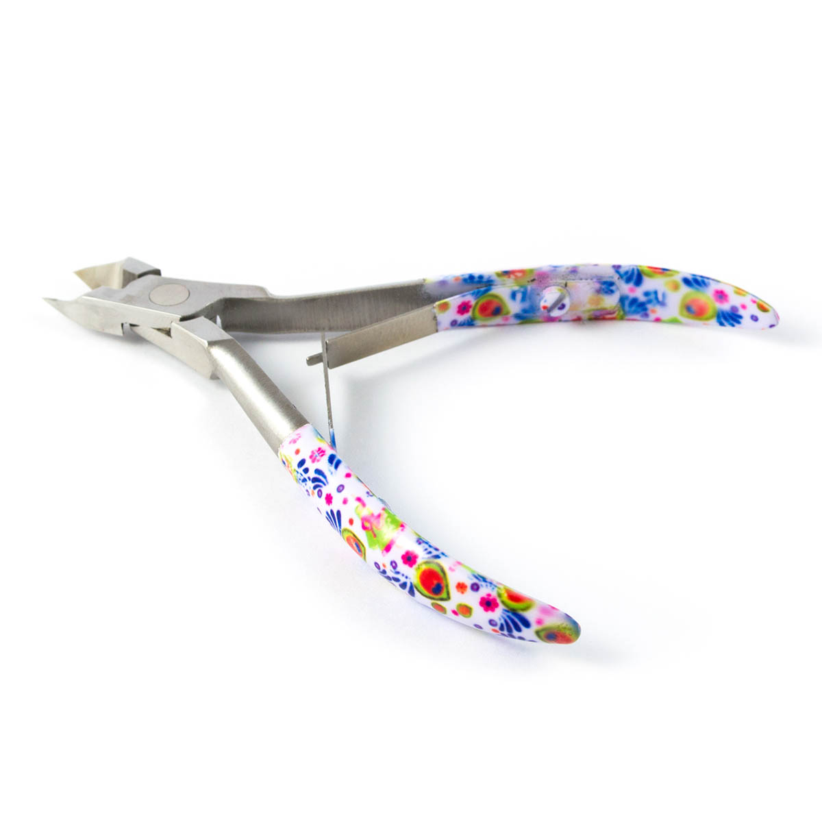 Professional Nail Cuticle Nipper Cutter Manicure Acrylic Clipper Colorful Floral Handle