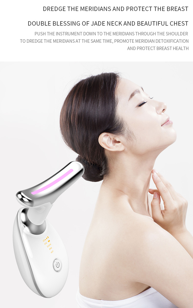 Hot Product EMS Vibration Neck Lift Device Skin Beauty Instrument Facial Machine Face Massager