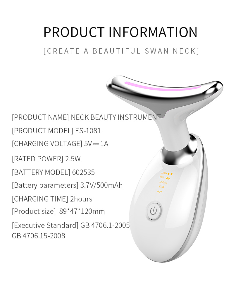 Hot Product EMS Vibration Neck Lift Device Skin Beauty Instrument Facial Machine Face Massager