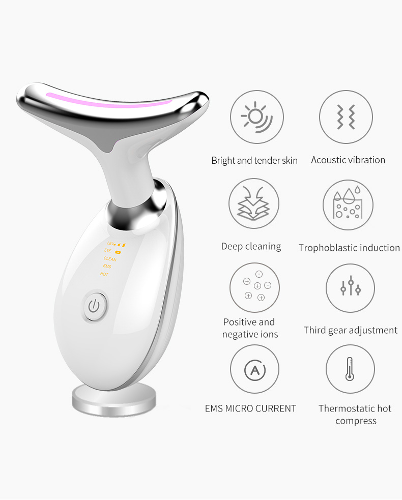 Hot Product EMS Vibration Neck Lift Device Skin Beauty Instrument Facial Machine Face Massager