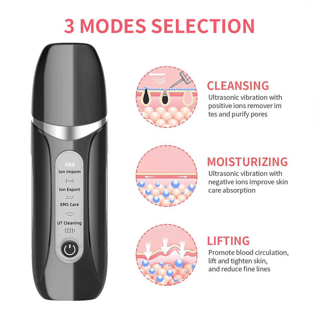 Beauty Care Equipment Facial Scraper Face Electric Ultrasound Ultrasonic Skin Spatula Scrubber
