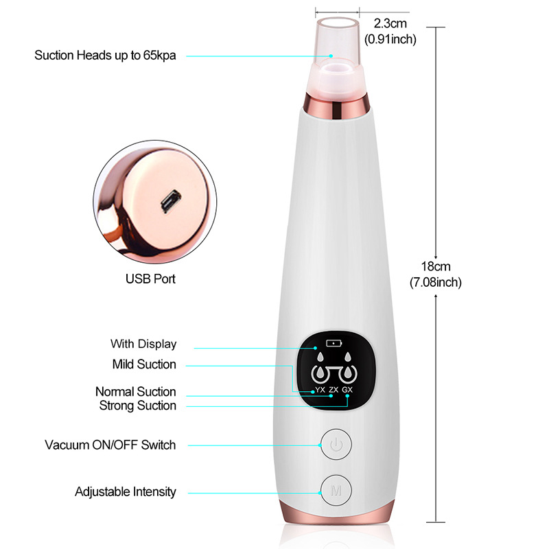 Nose Vacuum Pore Cleaner Beauty Skin Care Tools For Remove Facial Blackheads Usb Cable Blackhead Remover