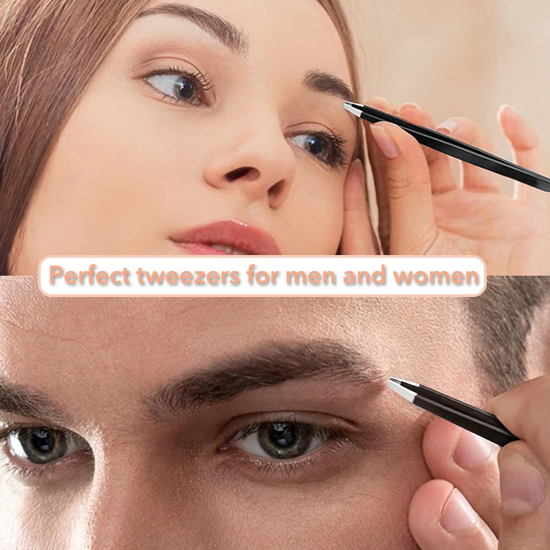 Hair Removal Tweezers Stainless Steel Eyebrow Tweezers Slanted Tip Face Harmless Makeup Beauty Tools By INNOVAMED INSTRU