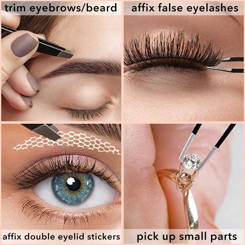 Hair Removal Tweezers Stainless Steel Eyebrow Tweezers Slanted Tip Face Harmless Makeup Beauty Tools By INNOVAMED INSTRU