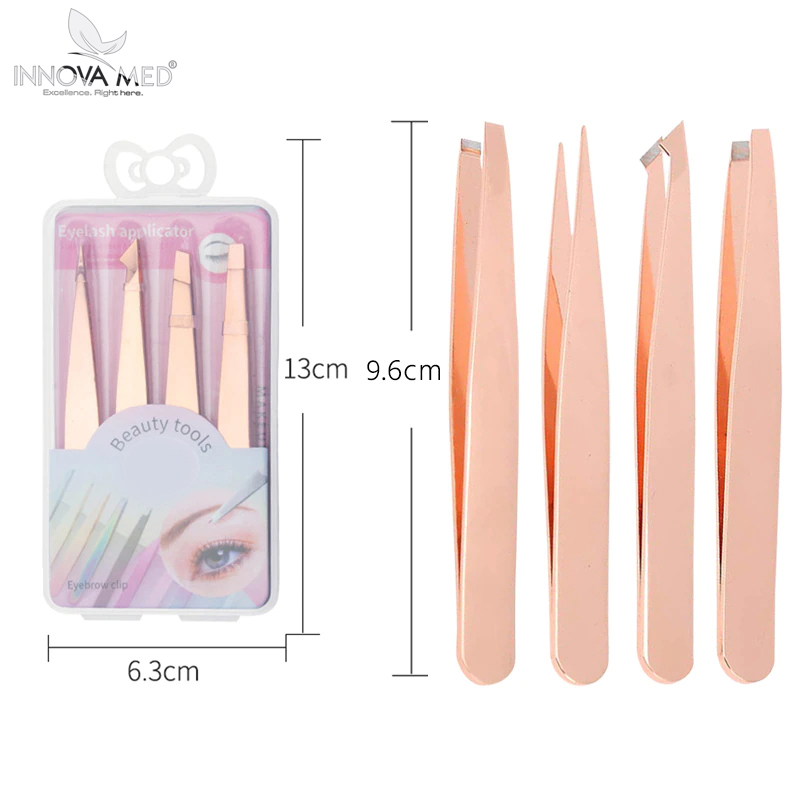 Hair Removal Tweezers Stainless Steel Eyebrow Tweezers Slanted Tip Face Harmless Makeup Beauty Tools By INNOVAMED INSTRU