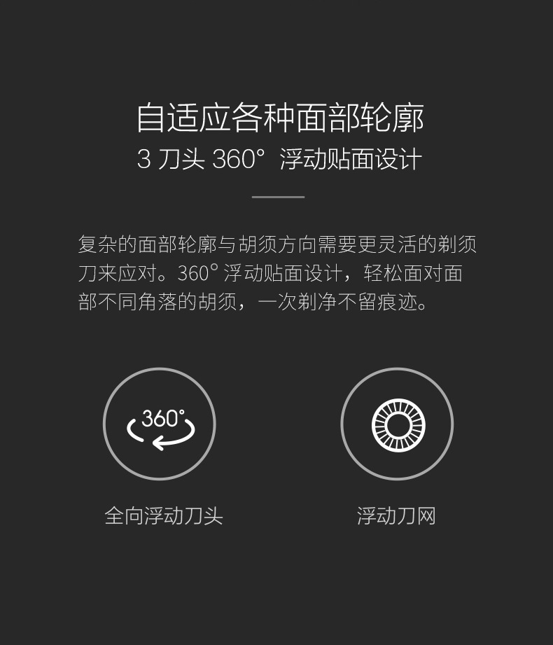 7D  Waterproof Rechargeable Multi-Function Razor 3 Floating heads Electric Shaver men