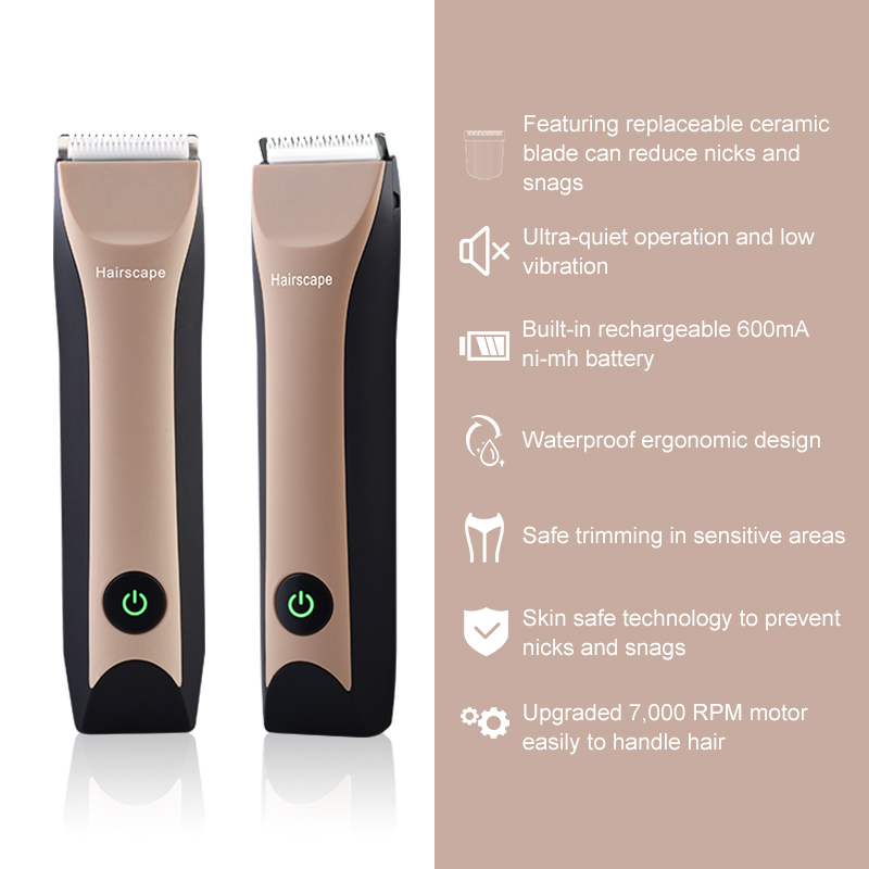 Professional Electric Personal Grooming Detachable Waterproof Groin Hair Clipper Body Trimmer For Man