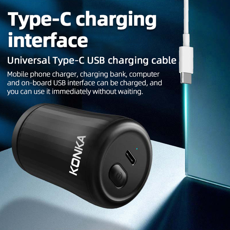 KONKA Portable Mini Shaver for Men, Mini USB Rechargeable Razor, Cordless Electric Trimmer with Waterproof Shaving Head