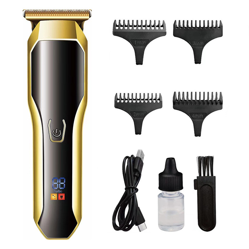  waterproof LCD display haircut machine barber clipper USB cordless shaving grooming electric hair clipper