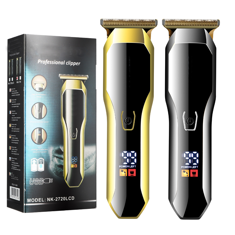  waterproof LCD display haircut machine barber clipper USB cordless shaving grooming electric hair clipper