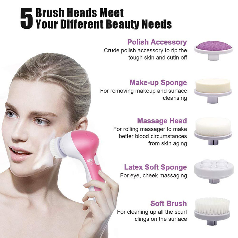 Five-In-One Facial Cleansing Instrument Facial Massager Electric Rotating Beauty Instrument