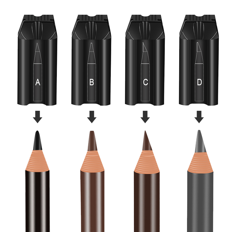 Professional Eyebrow Pencil Microblading Permanent Makeup Accessories Manual Plastic Mini 4 In 1 Duckbill Sharpener