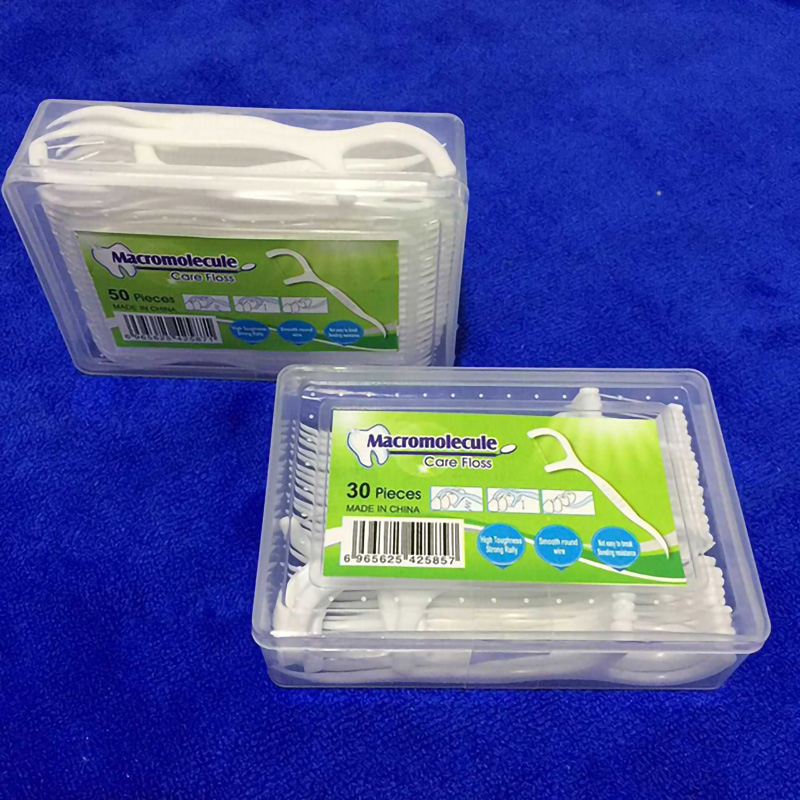 Oral Cleaning Teeth Care Biodegradable Dental Floss Pick  Package Print   Accept  Non-flavor 
