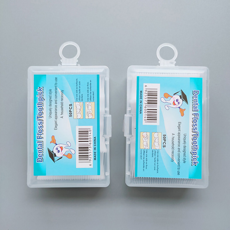 Oral Cleaning Teeth Care Biodegradable Dental Floss Pick  Package Print   Accept  Non-flavor 