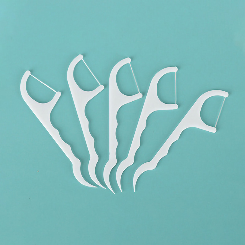 Oral Cleaning Teeth Care Biodegradable Dental Floss Pick  Package Print   Accept  Non-flavor 