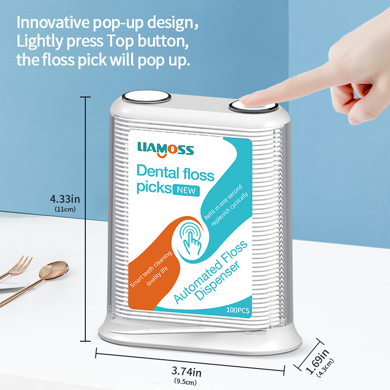 2022  eco degradable material adult dental floss pick with automatic replacement box