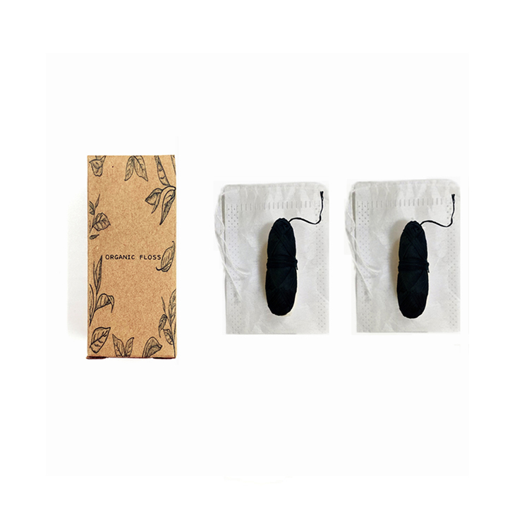 Biodegradable Dental Floss Refills Naturally  Candelilla Wax Silk Dental Floss Glass Holder Activated Charcoal Floss