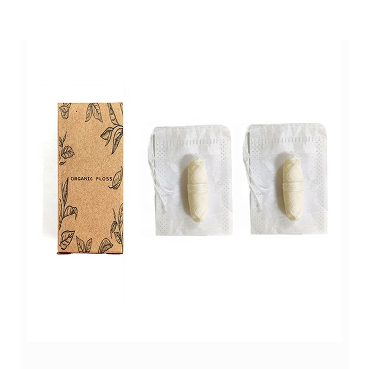 Biodegradable Dental Floss Refills Naturally  Candelilla Wax Silk Dental Floss Glass Holder Activated Charcoal Floss