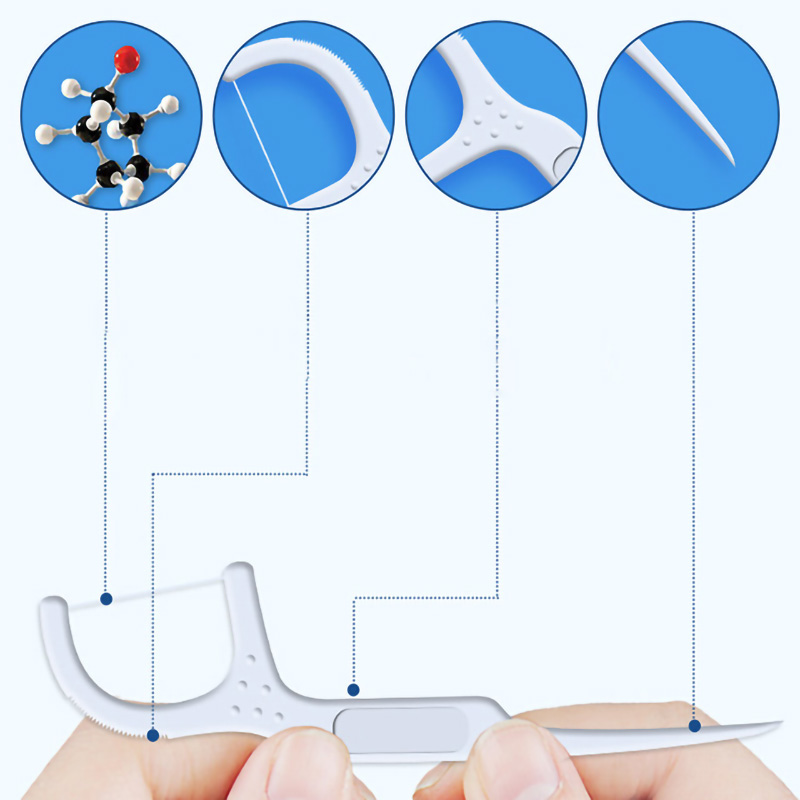Bulk Biodegradable Personalized Eco Friendly Flosser Vegan Silk Tooth Nylon Dental mint dental floss picks with travel c