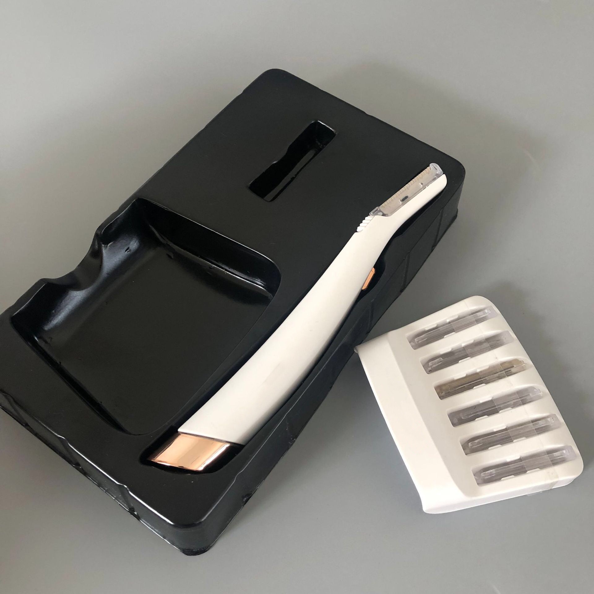 Epsilon Led Luminous Mini Lady Electric Blade Hair Remover Eyebrow Depilator Eye Brow Trimmer Shaver Set With 6 Shaving 