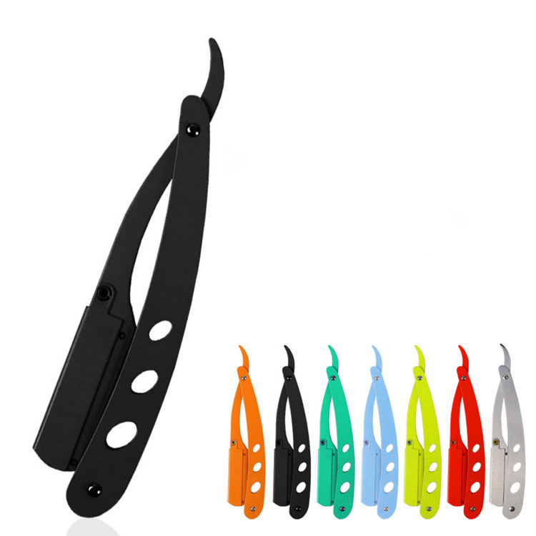 Professional Stainless Steel Full Black Parker Straight Barber Razor with   and Packing