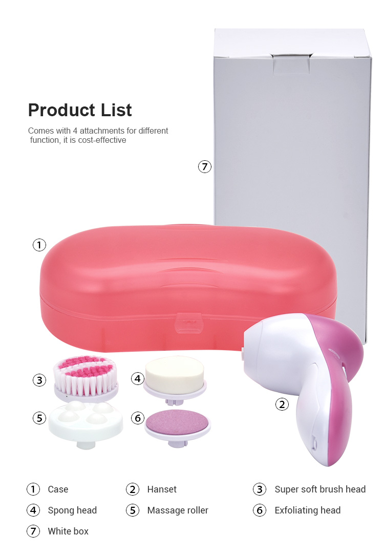 Cheaper Price 5 in 1 Electric Wash Face Machine Face Massager Facial Cleansing Brush
