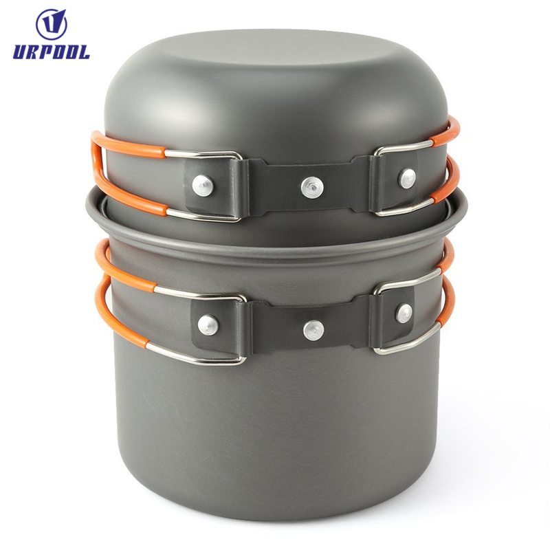 Hiking camping cookware set aluminum backpacking cook set  professional cookware mess kit