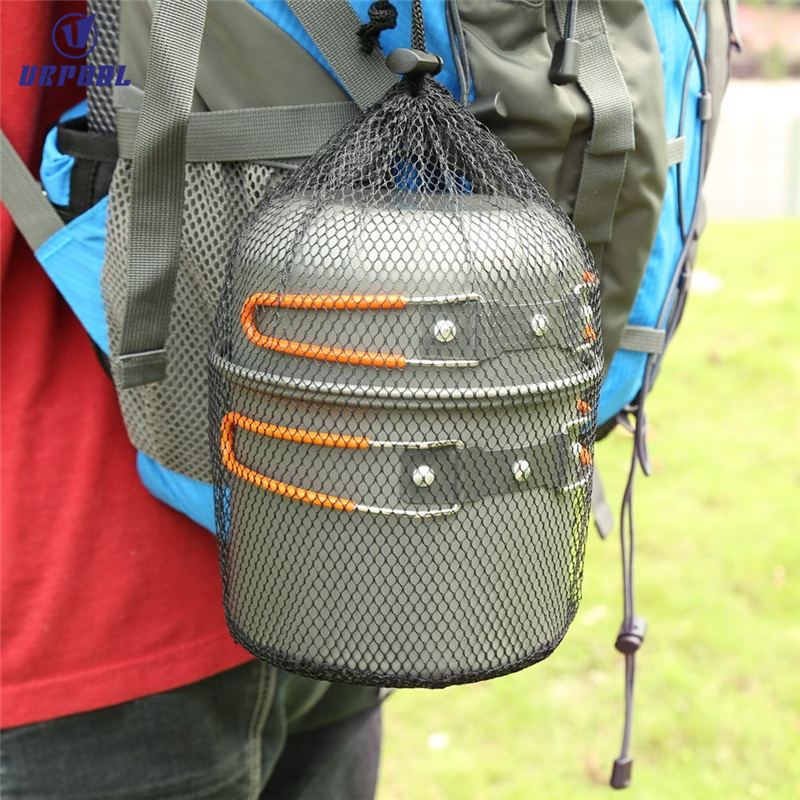 Hiking camping cookware set aluminum backpacking cook set  professional cookware mess kit