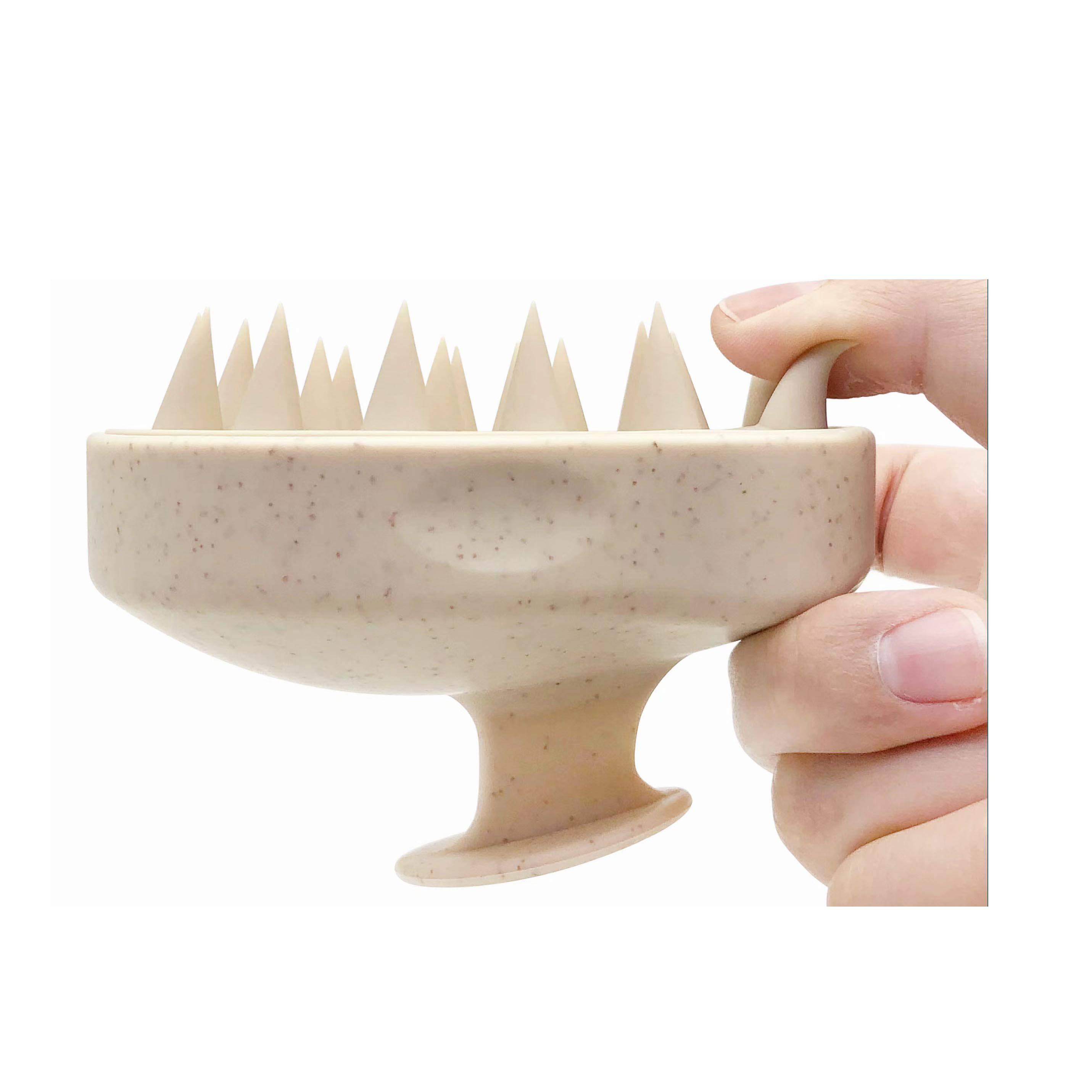  Wheat Straw Hair Shampoo Brush Flexible Soft Silicone Care Scalp Massager Hair Brush For Hair Care Head Relaxa