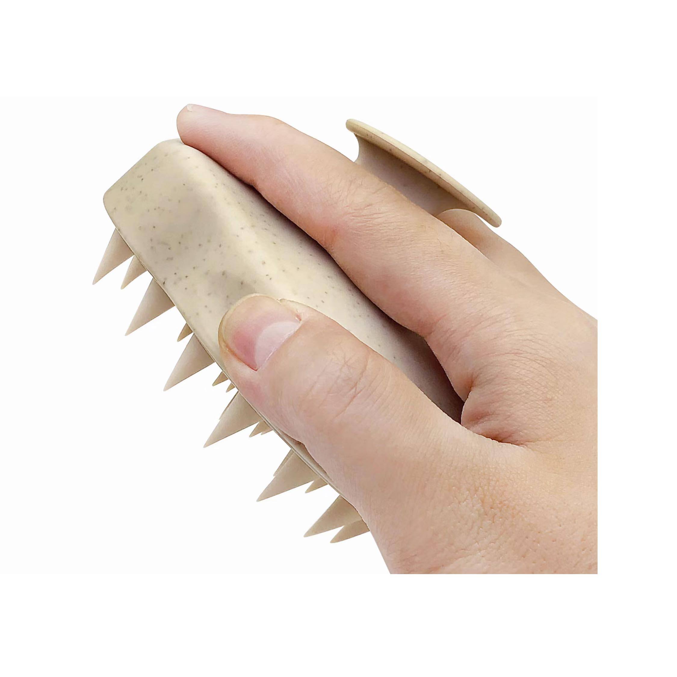  Wheat Straw Hair Shampoo Brush Flexible Soft Silicone Care Scalp Massager Hair Brush For Hair Care Head Relaxa
