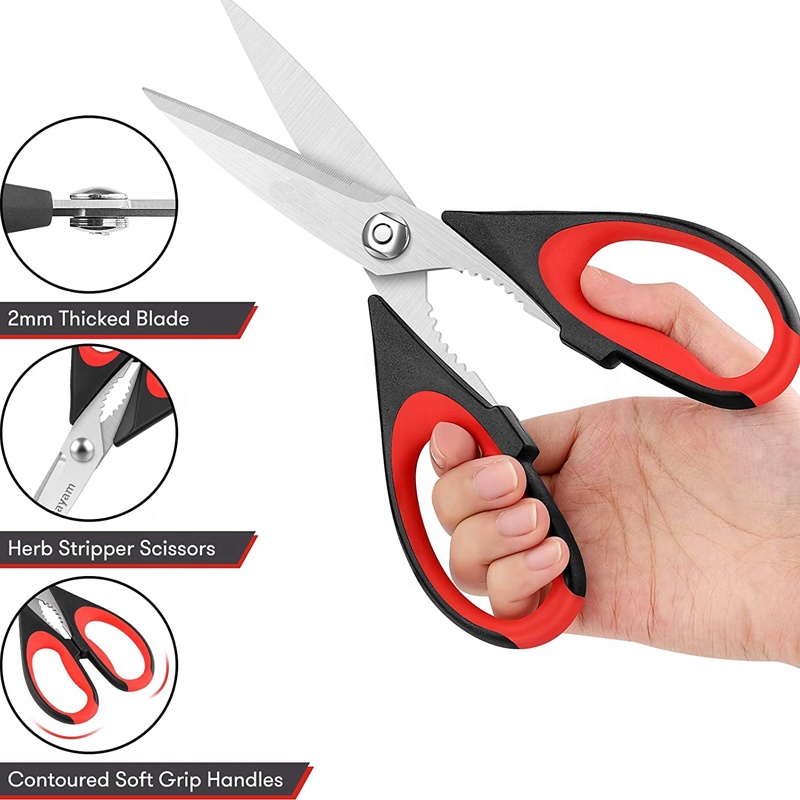 Food Cooking Scissors Stainless Steel Utility Poultry Heavy Duty Meat Scissors Dishwasher Safe All Purpose Kitchen Shear