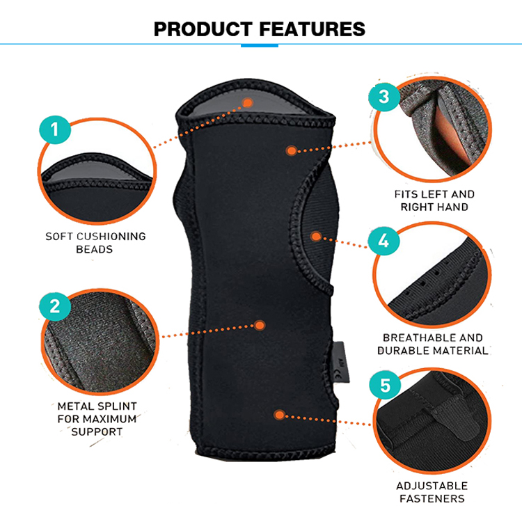 Breathable Neoprene Carpal Tunnel Relieve Treat Wrist Pain Splint Night Wrist Support Brace