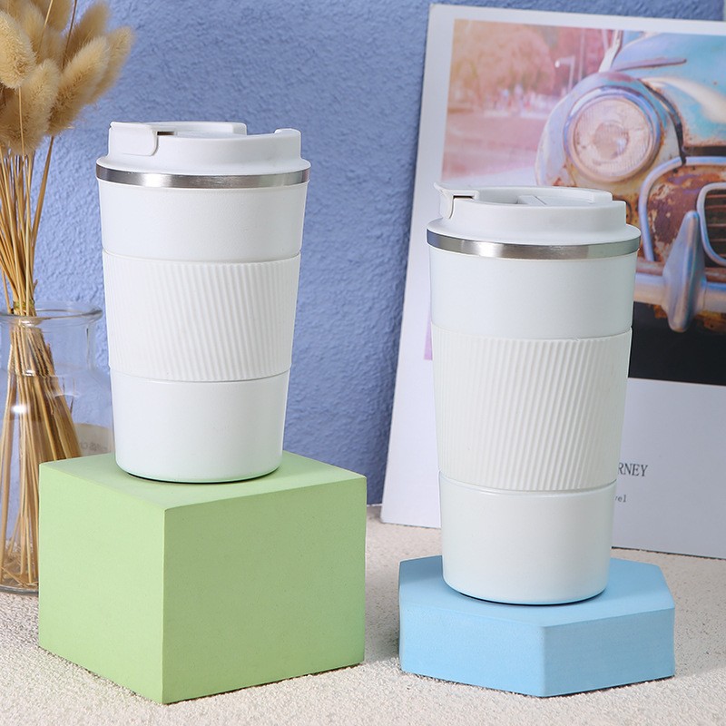 Reusable Leakproof Insulated Stainless Steel Tumbler Travel Car Coffee Mug Cups with Silicone Sleeve