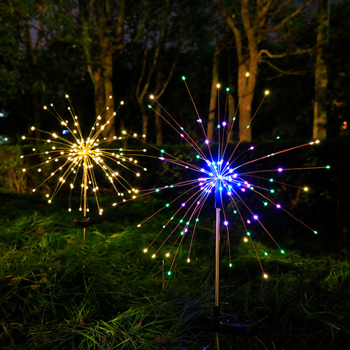 Solar Ground Firework Light Dandelion Copper Wire Light String Outdoor Waterproof  Garland Decoration Light