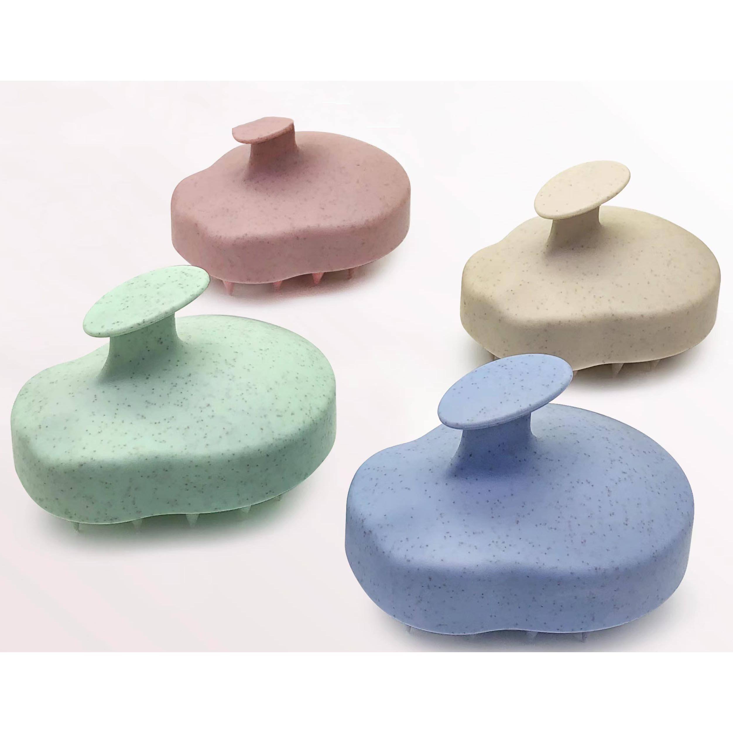  Wheat Straw Hair Shampoo Brush Flexible Soft Silicone Care Scalp Massager Hair Brush For Hair Care Head Relaxa