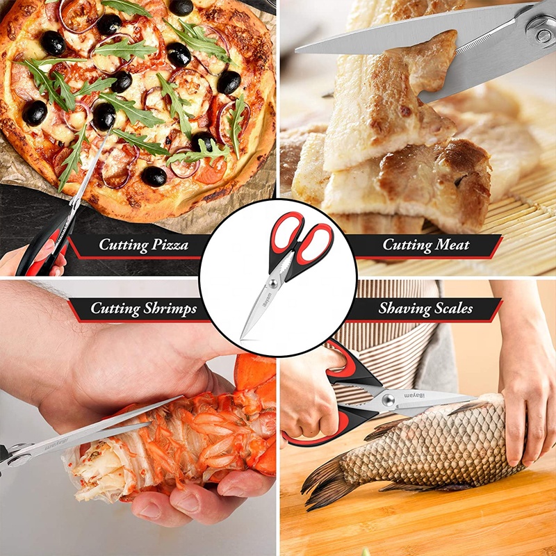 Food Cooking Scissors Stainless Steel Utility Poultry Heavy Duty Meat Scissors Dishwasher Safe All Purpose Kitchen Shear