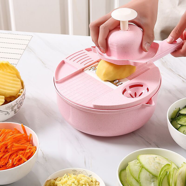 12 in 1 Fruit & Vegetable Tools Kitchen Gadgets Vegetable Chopper Slicer Rotate Multifunctional Vegetable Cutter